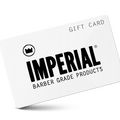 Imperial Barber Grade Products digital gift card, white with the crown logo and brand name in black.